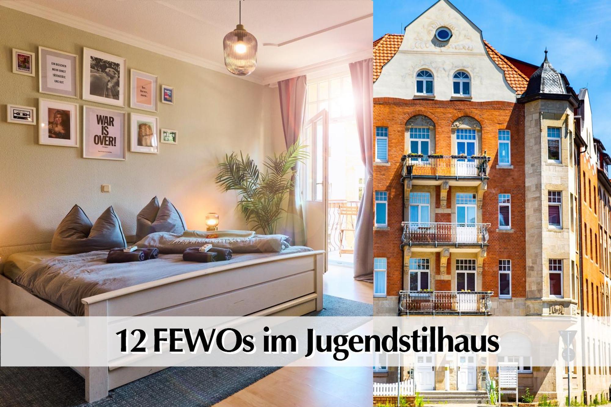 12 Fewos Im Jugendstilhaus Mit Aufzug, Terrasse, Kingsize-Bett, Smart-Tv, Etc Erfurt Esterno foto